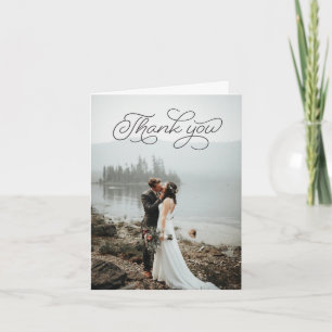 Cartões de agradecimentos dobrado - Script preto