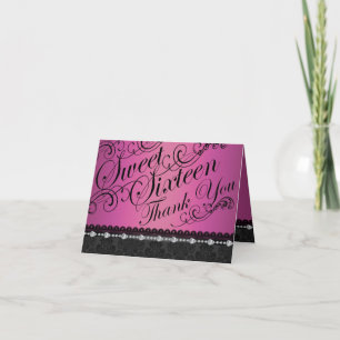 Cartões de agradecimentos doce Diamante e Damask