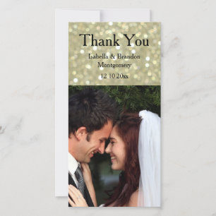 Cartões de agradecimentos Dourado brilhante