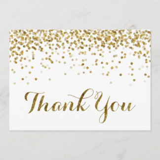 Cartões de agradecimentos Dourado de Casamento Con