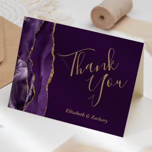 Cartões de agradecimentos Dourado de Casamento de