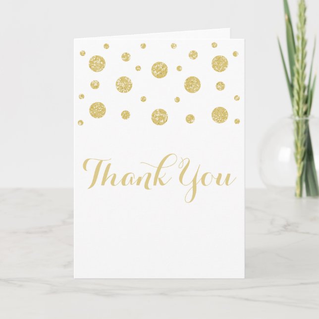 Cartões de agradecimentos Dourado de Confetti Glit (Frente)
