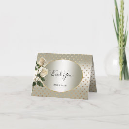 Cartões de agradecimentos Dourado de Rosas Brancas