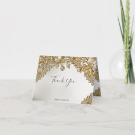 Cartões de agradecimentos Dourado decorativo