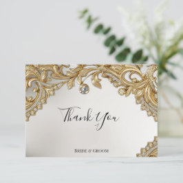 Cartões de agradecimentos Dourado decorativo