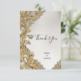 Cartões de agradecimentos Dourado decorativo