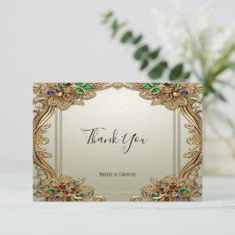 Cartões de agradecimentos Dourado Elegante