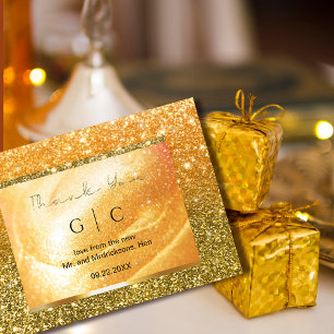 Cartões de agradecimentos Dourado elegante Glitt