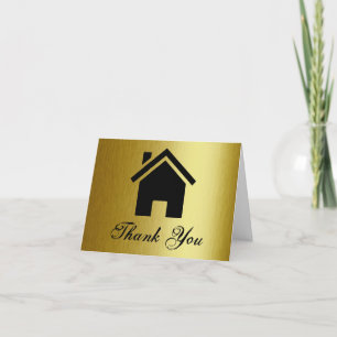 Cartões de agradecimentos Dourado Elegante Imobili