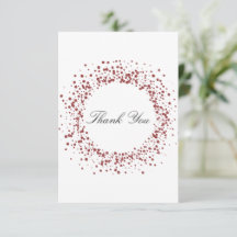 Cartões de agradecimentos Dourado Maroon de Aquare