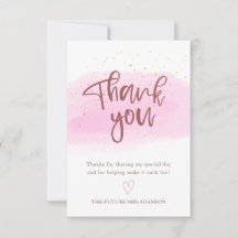 Cartões de agradecimentos Dourado para Chá de pane