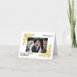 Cartões de agradecimentos Dourado Vintage