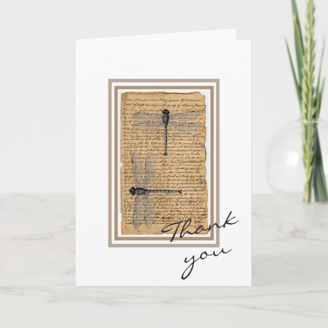 Cartões de agradecimentos - Dragonflies (Frente)