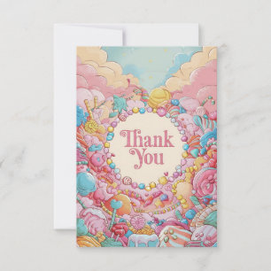 Cartões de agradecimentos editável Boho Candyland