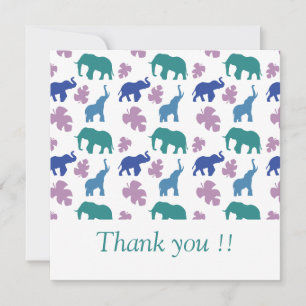 Cartões de agradecimentos Elefante Colorido - Pers