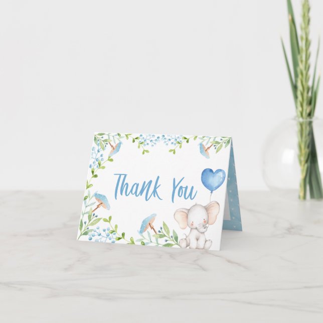 Cartões de agradecimentos Elefante Para Bebê (Frente)