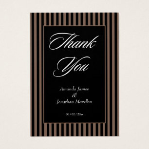 Cartões de agradecimentos Elegante Black and Brown