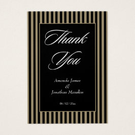 Cartões de agradecimentos Elegante Black and Green