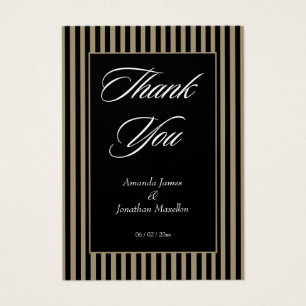 Cartões de agradecimentos Elegante Black and Green