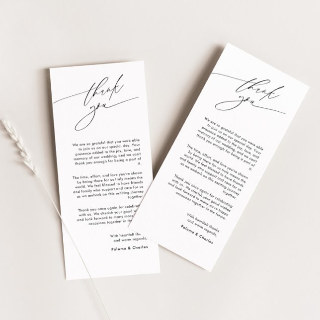 Cartões de agradecimentos Elegante Com Fonte De Ca (Criador carregado)