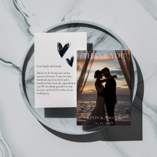 Cartões de agradecimentos Elegante De Casamento De