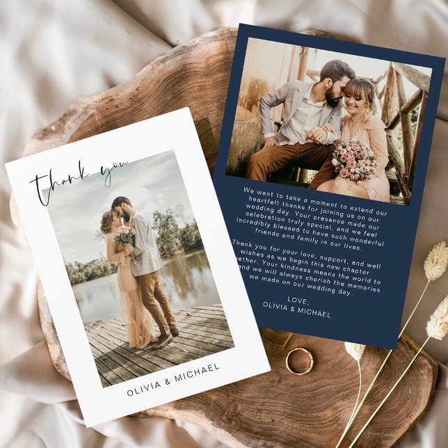 Cartões de agradecimentos Elegante De Casamento De (Criador carregado)