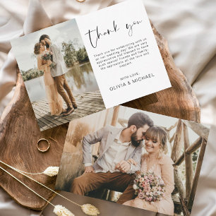 Cartões de agradecimentos Elegante de Casamento Si
