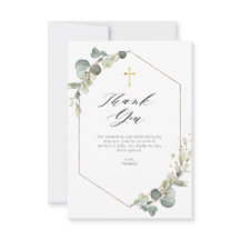 cartões de agradecimentos elegante de eucalipto ba