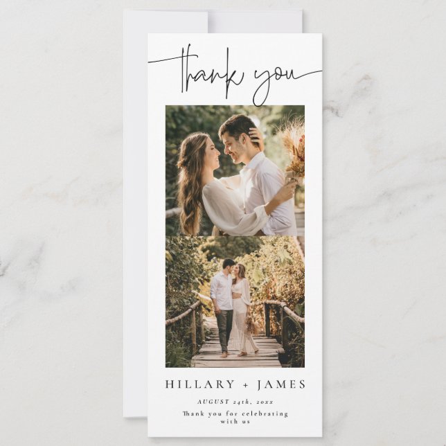 Cartões de agradecimentos Elegante De Fotografia D (Frente)