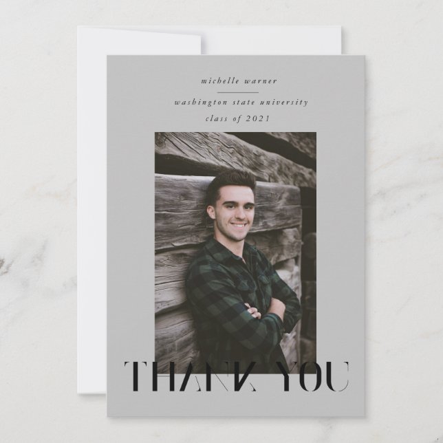 cartões de agradecimentos elegante de graduação de (Frente)