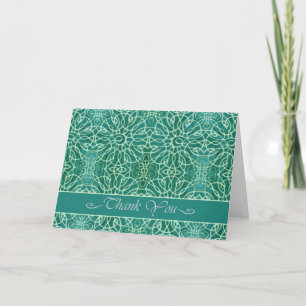 Cartões de agradecimentos Elegante em verde azul