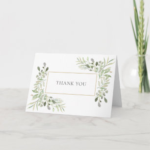 Cartões de agradecimentos Elegante Greenery