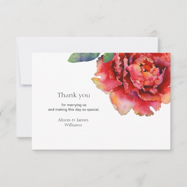 Cartões de agradecimentos elegantes do casamento (Frente)