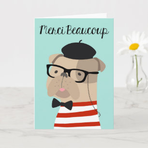 cartões de agradecimentos em francês - Frenchie Bu