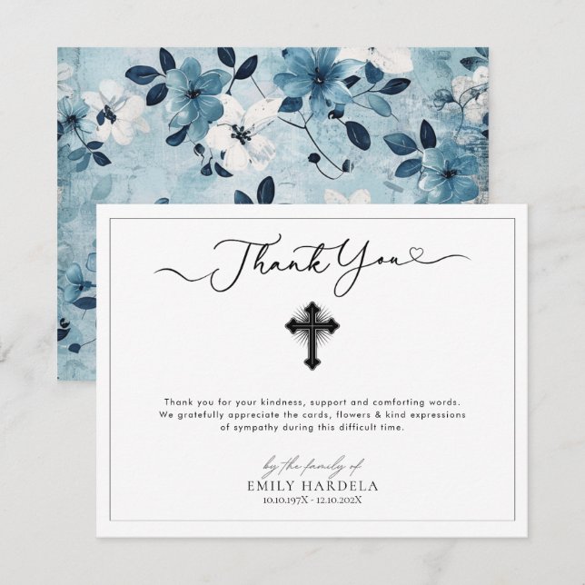 Cartões de agradecimentos espiritual cruzado (Frente/Verso)
