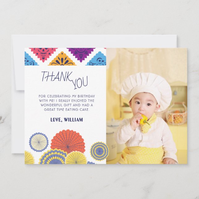 Cartões de agradecimentos Festivo Mexicano Fotográ (Frente)