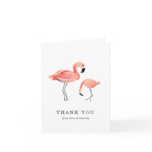 Cartões de agradecimentos Flamingo