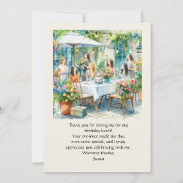 Cartões de agradecimentos Flat de Almoço de Aniver