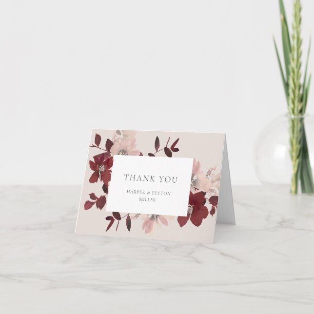 Cartões de agradecimentos Flat de Amor de Jardim (Frente)