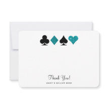 Cartões de agradecimentos Flat do Teal Glitter de 