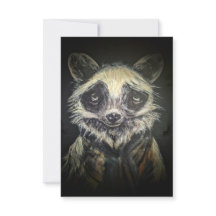Cartões de agradecimentos Flat Raccoon
