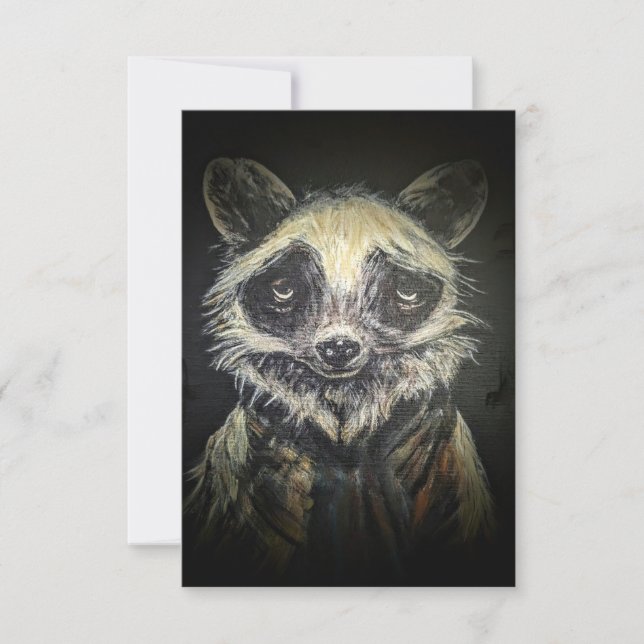 Cartões de agradecimentos Flat Raccoon (Frente)