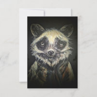 Cartões de agradecimentos Flat Raccoon