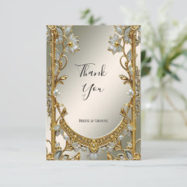 Cartões de agradecimentos flexível branco do Ornam