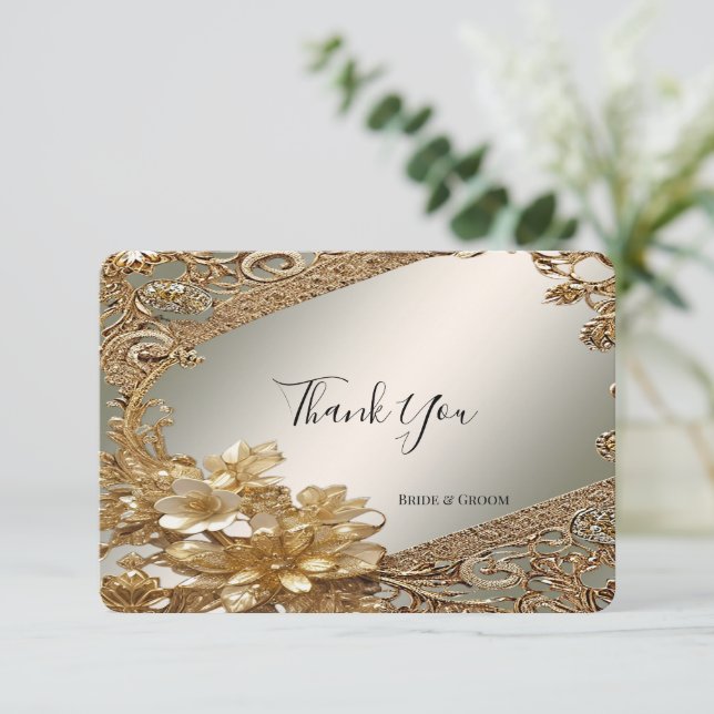 Cartões de agradecimentos flexível do Ornamentado  (Em pé/Frente)