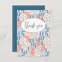 Cartões de agradecimentos Flor Floral Azul bonito