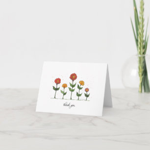 Cartões de agradecimentos - Flor Zinnia