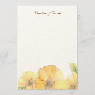 Cartões de agradecimentos florais da aguarela