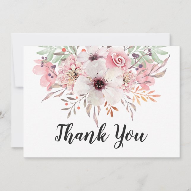 Cartões de agradecimentos florais do país chique (Frente)