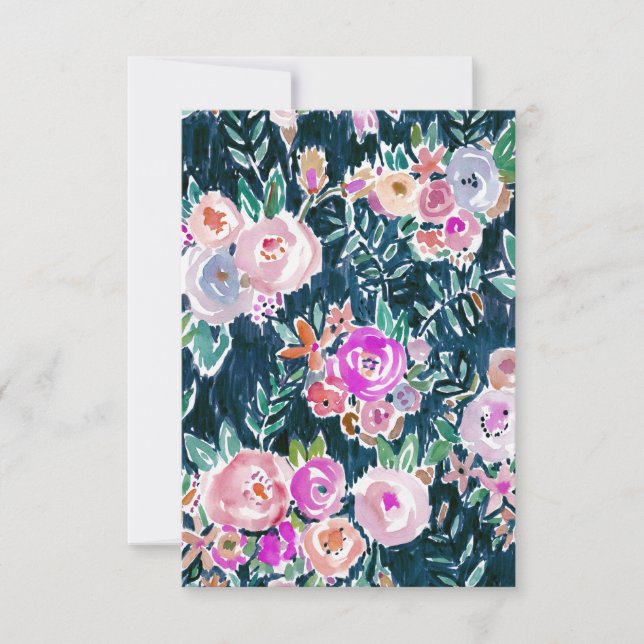 Cartões de agradecimentos florais do rosa da (Frente)